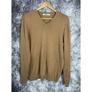 Old Navy Brown V Neck Men’s Large Long Sleeve Soft Sweater 100% Cotton